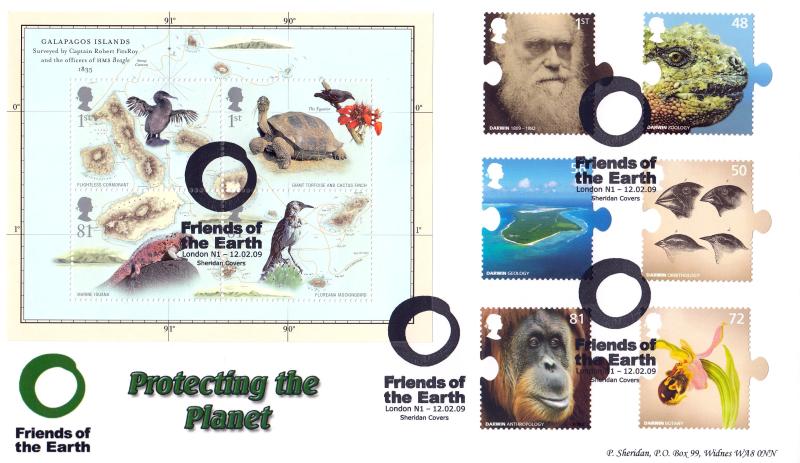 2009 (02) Charles Darwin (Stamps & M/S) - Sheridan 'Double Official'