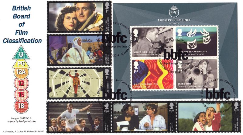 2014 (05) Classic British Films (Stamps & M/S) - Sheridan 'BBFC' Double Official