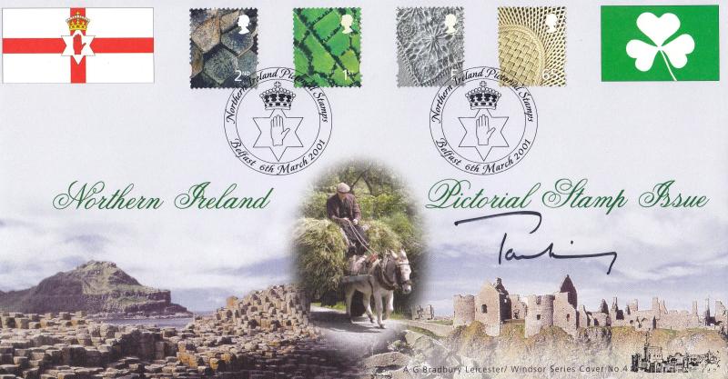 2001 (03) Northern Ireland Pictorial Regionals - Bradbury Windsor 04 Official - Signed by Tom King
