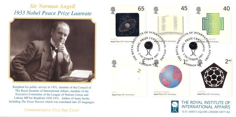 2001 (10) Nobel Prizes - Covercraft 'Institute of International Affairs' Official
