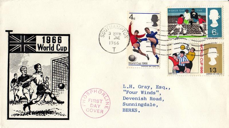 1966 (06) World Cup - B&W 'Goal' Cover - Southampton Phoshor 'T' Slogan