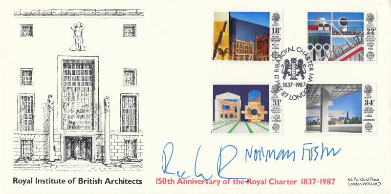 1987 (05) Architects - Covercraft RIBA Official - Double Signed by Norman Foster & Richard Rogers