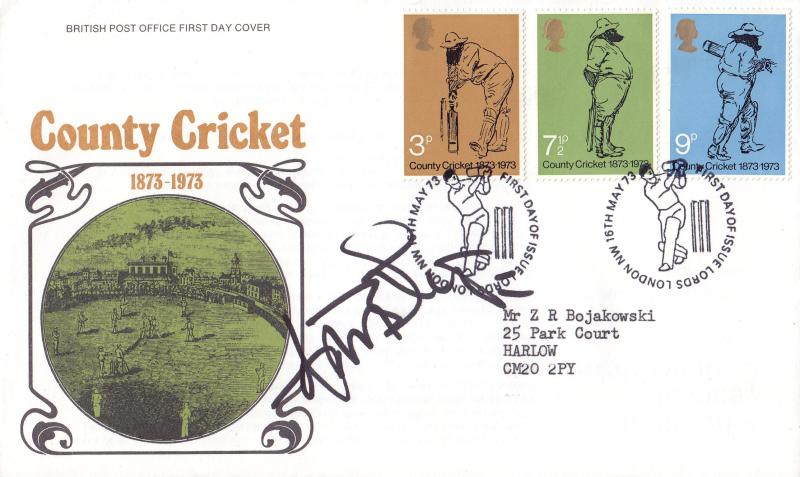 1973 (05) Cricket - PO - London SW H/S - Signed by Curtly Ambrose