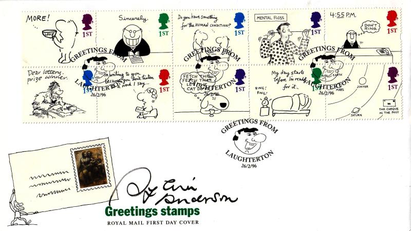 1996 (02) Greetings - RM - Laughterton H/S - Signed by the late Sylvia Anderson