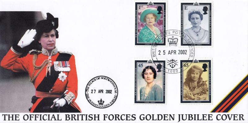 2002 (04) Queen Mother - British Forces Official - With Palace of Holyroodhouse Cachet