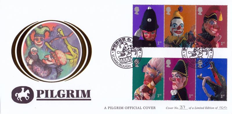 2001 (09) Puppets (Stamps) - Pilgrim (Scarborough) Official