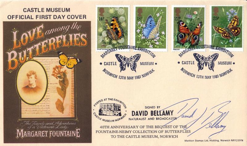 1981 (05) Butterflies - Markton, Castle Museum, Norwich Official - Signed by the late David Bellamy