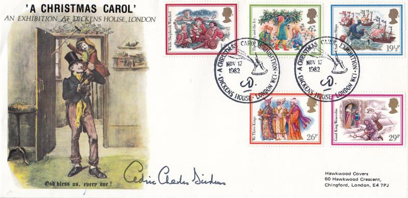 1982 (11) Christmas - Hawkwood 'Christmas Carol Exhibition' Official - Signed by Cedric Charles Dickens