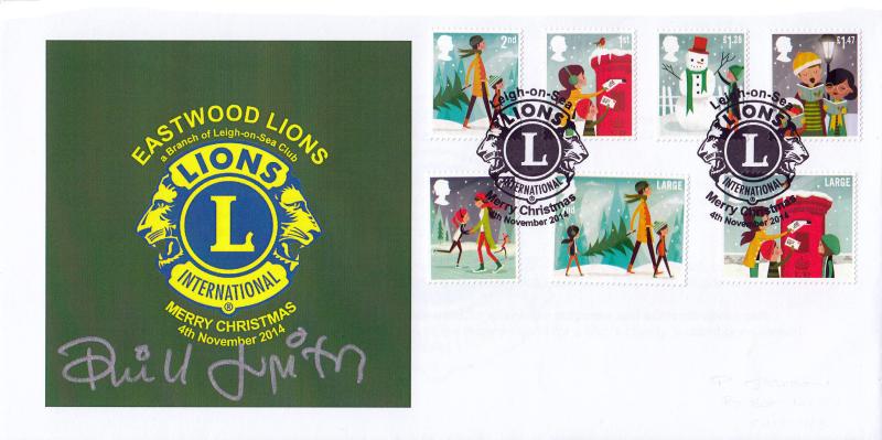 2014 (11) Christmas (Stamps) - Eastwood Lions International Official - Signed by Phil Jupitas