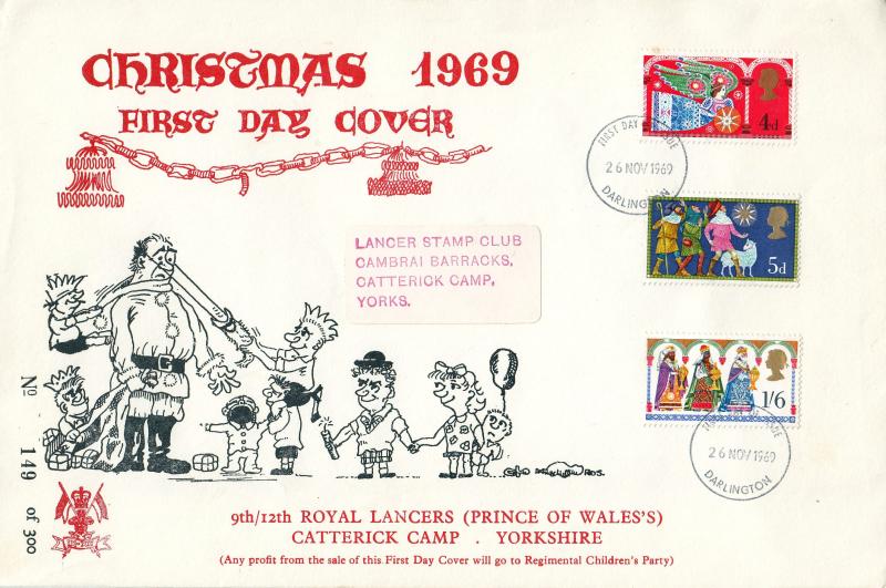 1969 (11) Christmas - Royal Lancers Cover - Darlington FDI