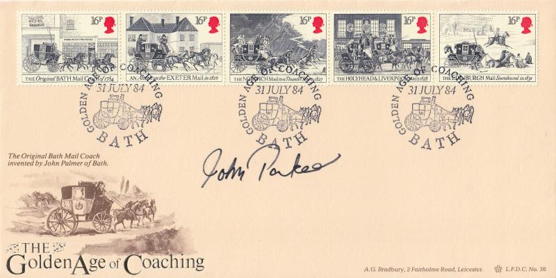 1984 (07) Royal Mail - Bradbury LFDC 36 (Bath) Official - Signed by John Palmer