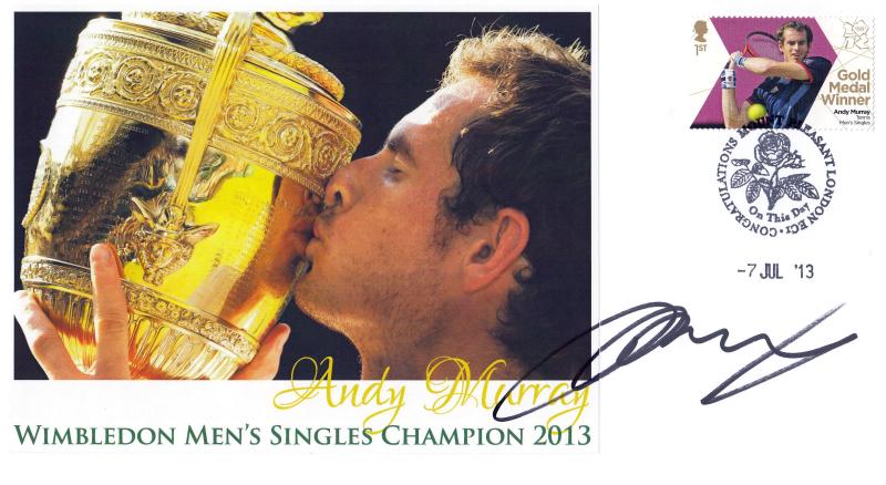 2013 (07) Wimbledon Men's Singles Final - Buckingham Andy Murray's Win Commemorative Cover - Signed by Andy Murray