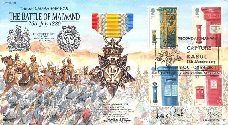 2002 (10) Post Boxes - Forces LWF-22 'The Capture of Kabul' Official - Signed by Colonel M H G Croft