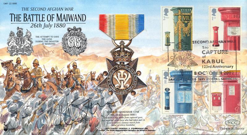 2002 (10) Post Boxes - Forces LWF-22 'The Capture of Kabul' Official - Signed by Lieutenant General K O'Donoghue