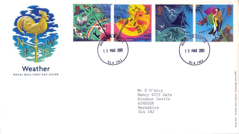 2001 (03) Weather (Stamps) - RM - Windsor Castle CDS