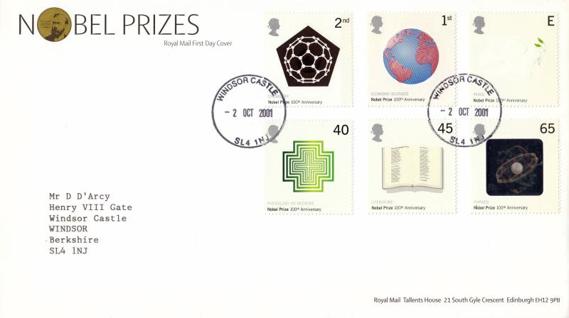 2001 (10) Nobel Prizes - RM - Windsor Castle CDS