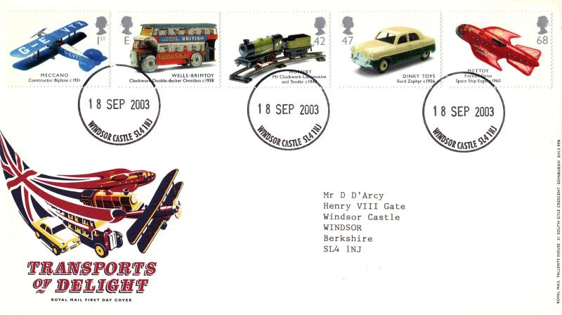 2003 (09) Transports of Delight (Stamps) - RM - Windsor Castle CDS