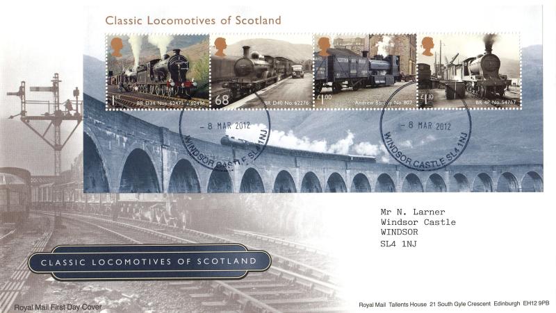 2012 (03) Classic Locomotives of Scotland M/S - RM - Windsor Castle CDS