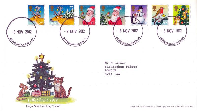 2012 (11) Christmas (Stamps) - RM - Buckingham Palace CDS