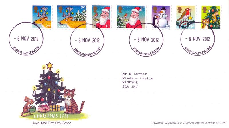 2012 (11) Christmas (Stamps) - RM - Windsor Castle CDS