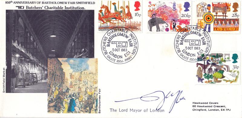 1983 (10) Fairs - Hawkwood 'Bartholomew Fair' Official - Signed by the Lord Mayor of London
