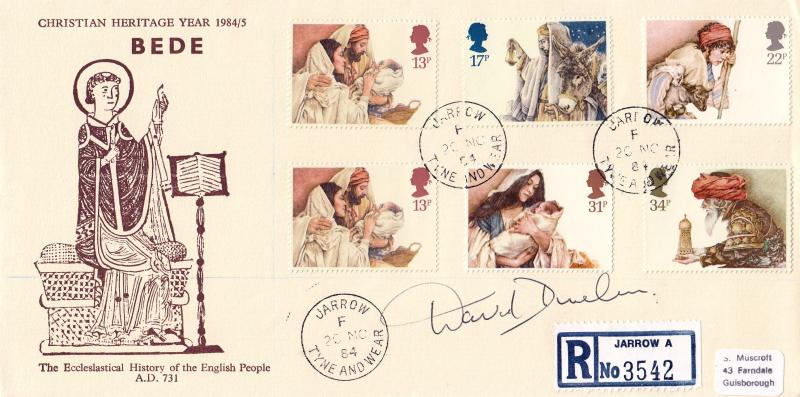 1984 (11) Christmas - Muscroft 'The Venerable Bede' Cover - Jarrow CDS + Signed by David Dunelm