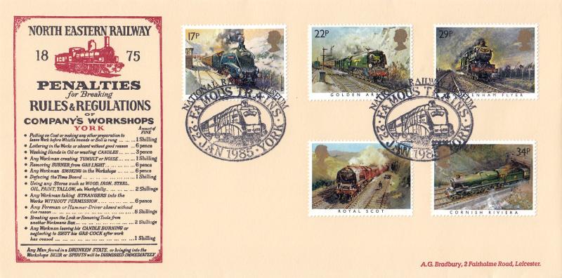 1985 (01) Trains - Bradbury 'National Railway Museum' Cover