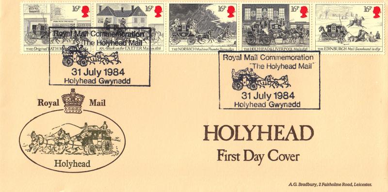 1984 (07) Royal Mail - Bradbury 'Holyhead Mail' Special