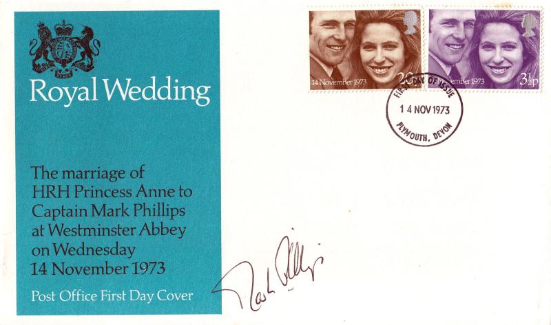 1973 (11) Wedding - PO - Plymouth FDI - Signed by the Groom - Captain Mark Phillips