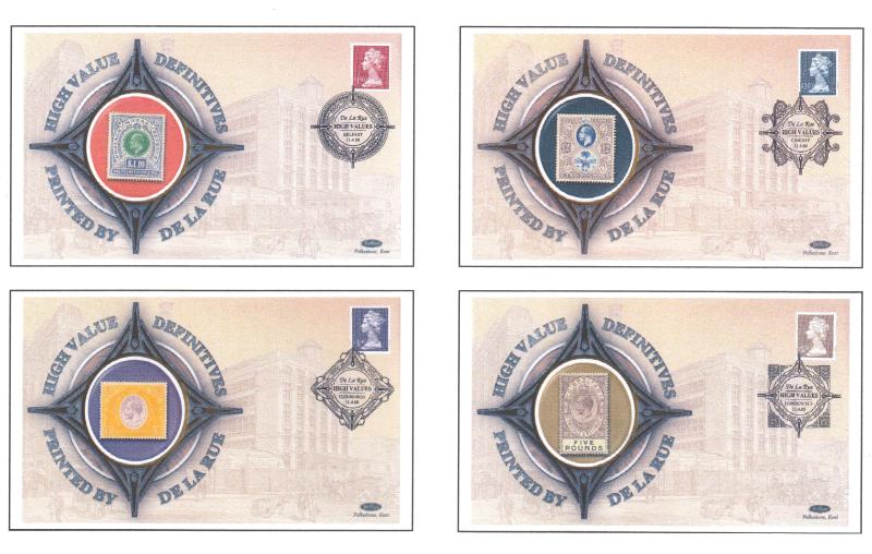 2000 (04) Small Machin High Values - Benham Small Silk Set of Four Official's