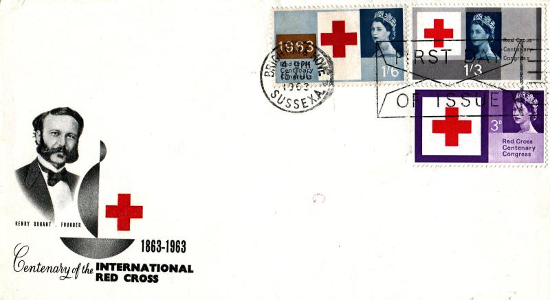 1963 (08) Red Cross - Henry Donant Cover - Ord - Brighton & Hove 'Envelope' FDI Slogan (But with the TRANSORMA Sorting Machine Cachet)