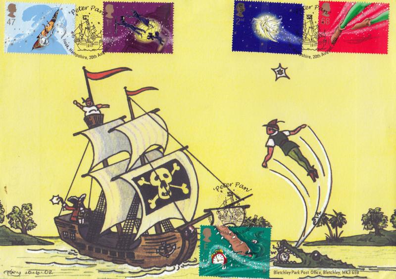 2002 (08) Peter Pan - Bletchley Park (Pirate Ship) Cover - Pirate Ship, Hook H/S
