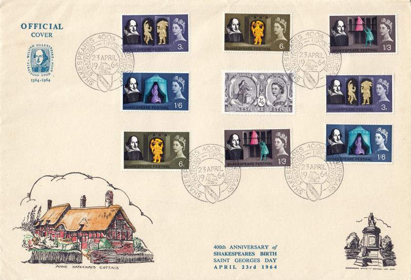 1964 (04) Shakespeare - Ord & Phoshor - Anne Hathway's Cottage Cover - 400th Anniversary H/S