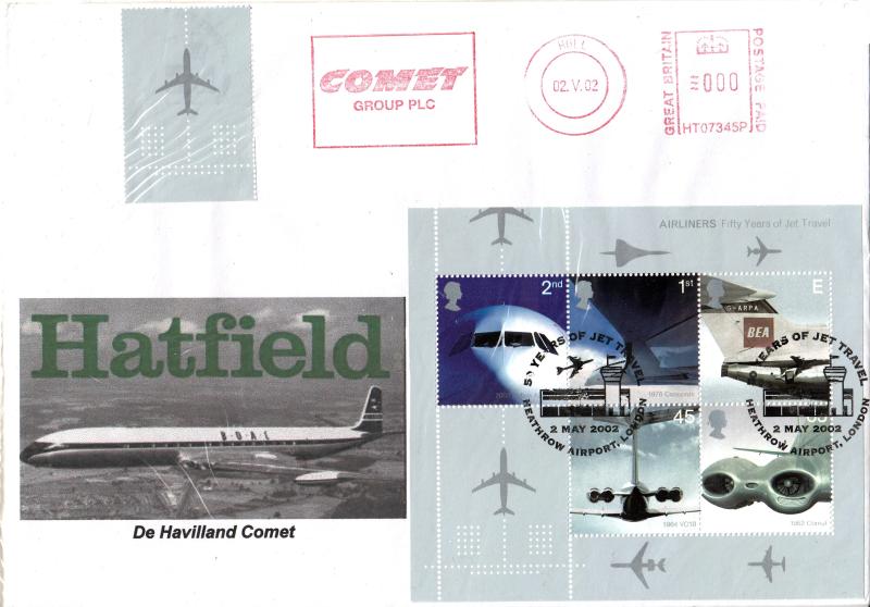 2002 (05) Airliners (M/S) - 'Hatfield BOAC Privately Produced Special' - Heathrow H/S + Comet Group Meter Mark