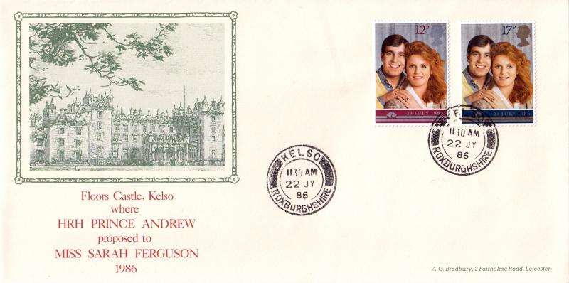 1986 (07) Wedding - Bradbury 'Floors Castle, Kelso' Cover - Kelso CDS