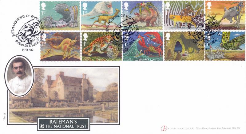 2002 (01) Rudyard Kipling - Internet Stamps 'Bateman's' Official - With the FULL SET