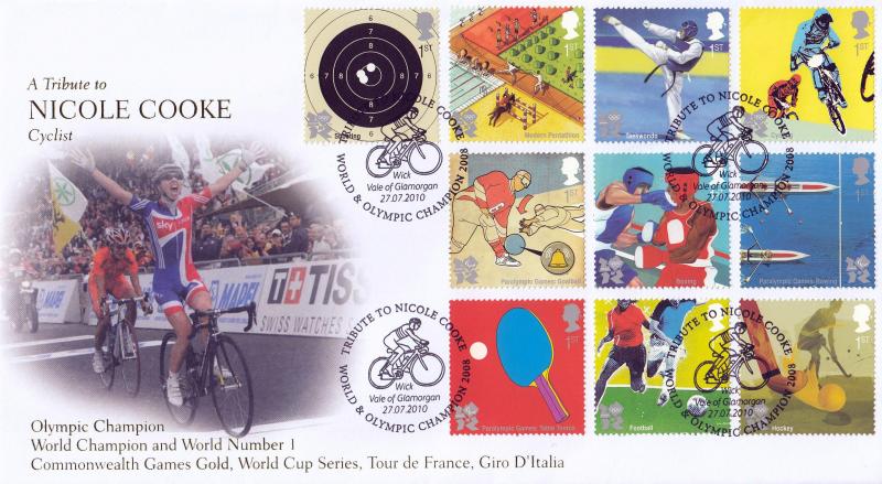 2010 (07) Olympics - Internet Stamps 'Nicole Cooke' Official - With the FULL SET