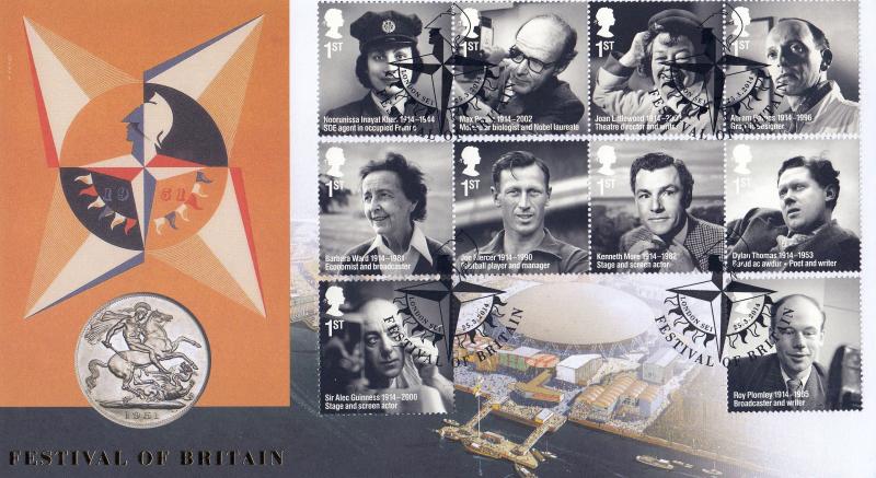 2014 (03) Remarkable Lives - Internet Stamps 'Festival of Britain' Official - With the FULL SET