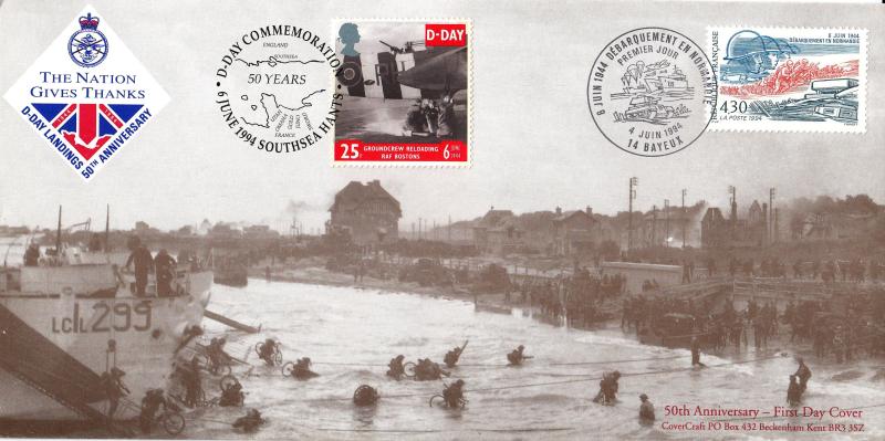 1994 (06) D-Day - Covercraft 'Southsea' Official - Doubled at Bayeux