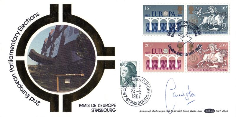 1984 (05) Europa - Benham 'Second European Elections' BLS 4 Official - Signed by the late Lord Carrington
