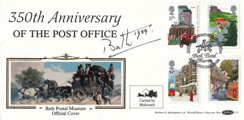 1985 (07) Royal Mail - Benham Bath Postal Museum L11 Official - Signed by Lord Bath