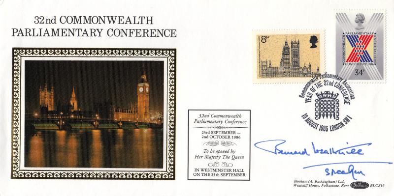 1986 (08) Parliamentary Conference - Benham BLCS 16 Official - Signed by the late Bernard Weatherhill