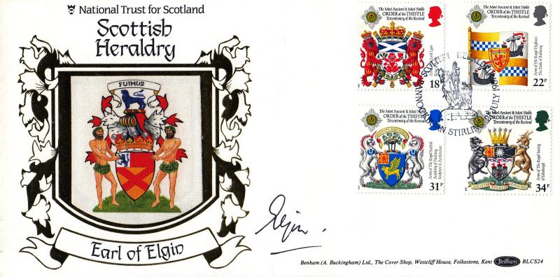1987 (07) Scottish Heraldry - Benham NT For Scotland (Bannockburn) BLCS 24 Official - Signed by The Earl of Elgin