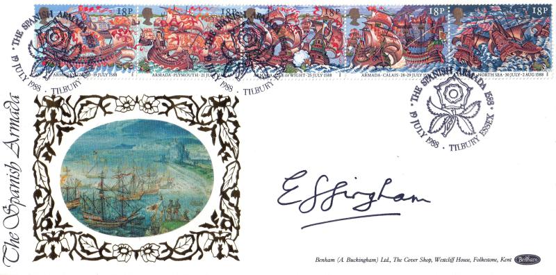 1988 (07) Armada - Benham Tilbury (Rose) Star Cover - Signed by Lord Effingham