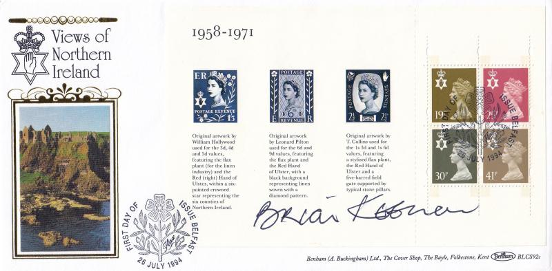 1994 (07) Northern Ireland Booklet (Artwork Pane) - Benham BLCS 92 - Signed by Brian Keenan