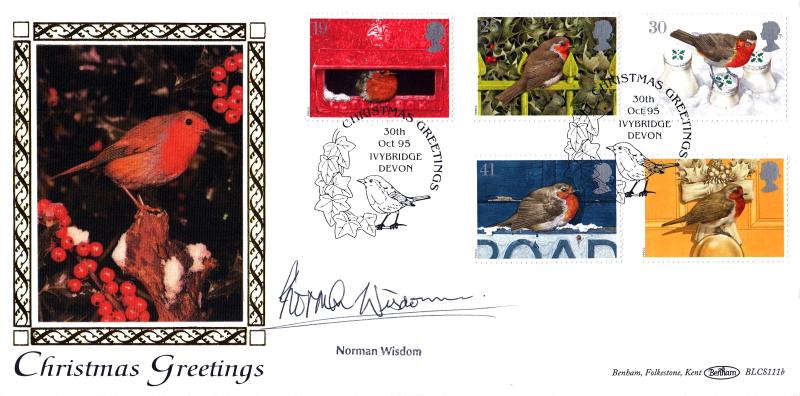 1995 (10) Christmas - Benham BLCS 111 Official - Signed by the late Norman Wisdom