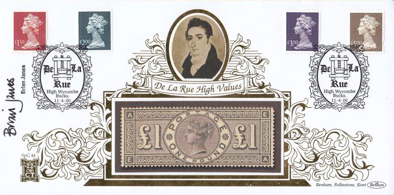 2000 (04) Small Machin High Values - Benham SPG 44 Official - Signed by Brian Janes