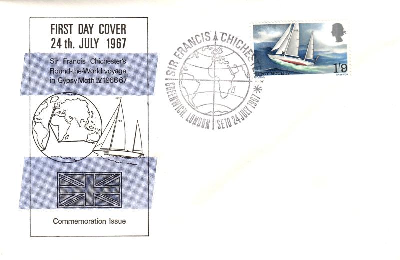 1967 (07) Chichester - Text, Flag & Globe Cover - Greenwich H/S