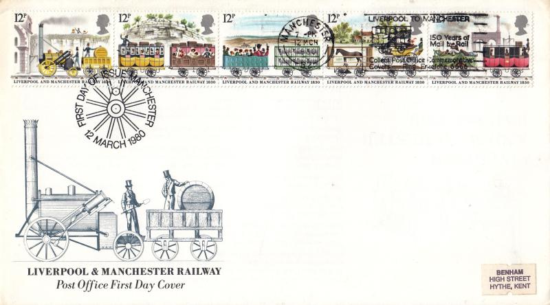 1980 (03) Liverpool & Manchester Railway - PO - (Manchester) 150 Years of Mail by Rail Slogan