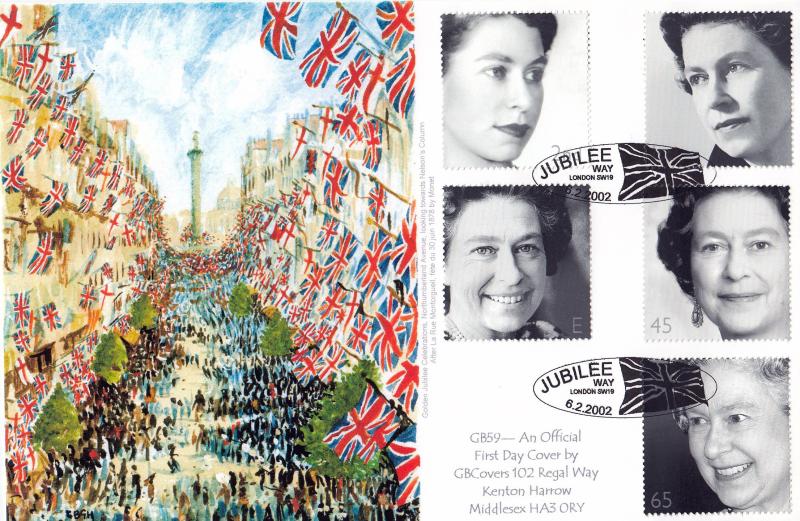 2002 (02) Golden Jubilee - GB Covers (Derek Williams) - GB 59 Official